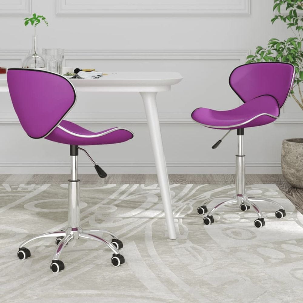 Petromila vidaXL Otočné jedálenské stoličky 2 ks fialové umelá koža